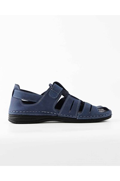 Tigerline Men's Sandals - Navy Blue Nubuck - Comfort Supported Structure Stylish Design Soft Sole