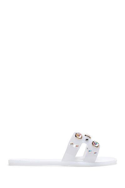 Derimod White Stone Gelie Slippers 25Sfe4901Pv