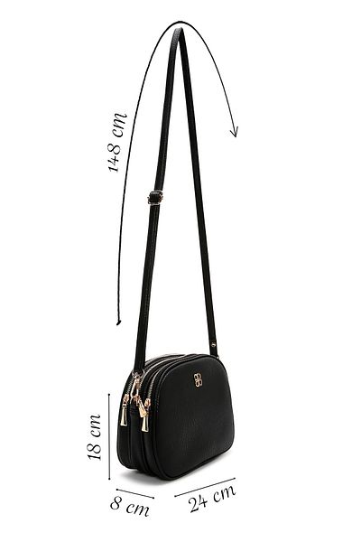 Derimod Women's Black Long Strap Mini Crossbody Bag 25Sbd2101Ft