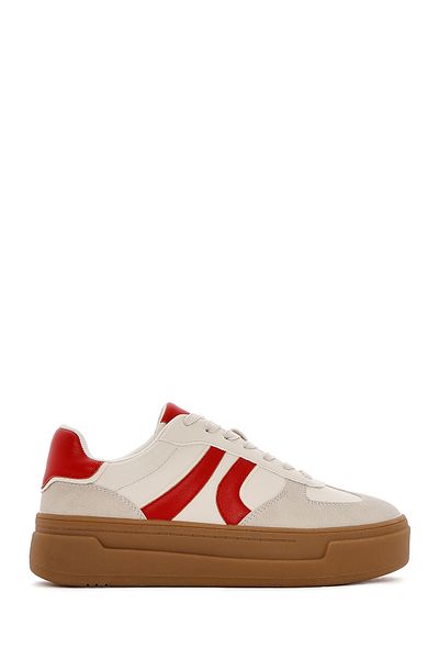 Derimod Women's Beige Lace-Up Thick Sole Sneaker 25Sfd 430714