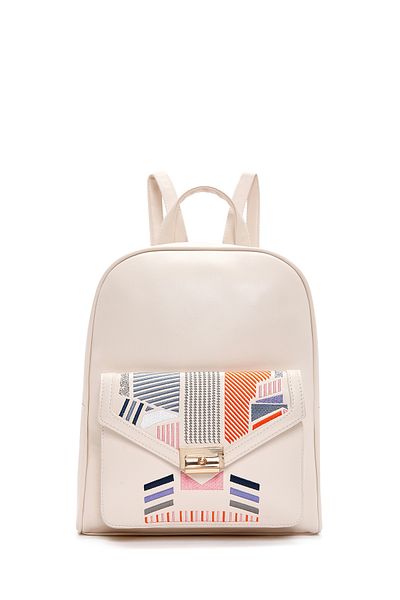 Derimod Women's White Printed Backpack 25Sbd 261726