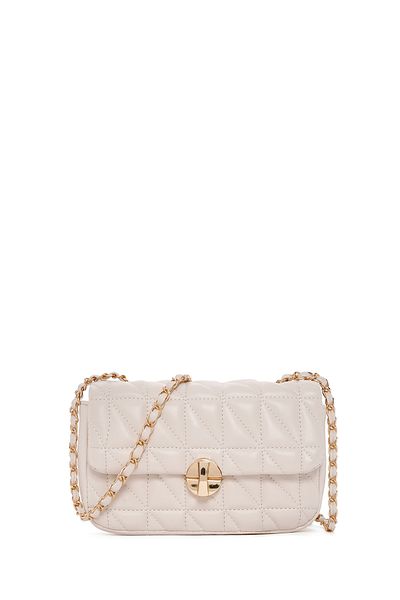Derimod Women's Cream Long Strap Quilted Crossbody Bag 25Sbd2917Kp
