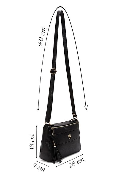 Derimod Women's Black Long Strap Crossbody Bag 25Sbd2107Ft
