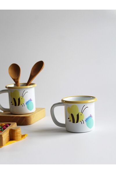 Elifle Children's Drink Series - Enameled Small Mug 250 Ml, Tea Coffee Lemonade