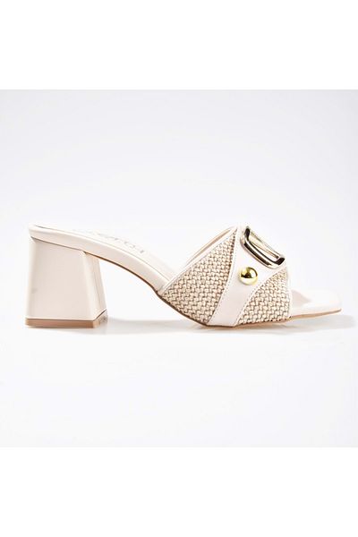 ERDAL KOÇYİĞİT AYAKKABI Ek Pretty P071 Women's Thick Heeled Slippers