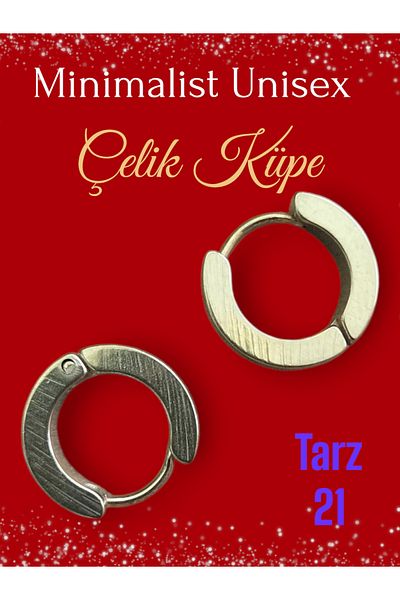 Vira Gold Colored Minimalist Trendy Steel Earrings - Daily Use, 1 Pair Style 21