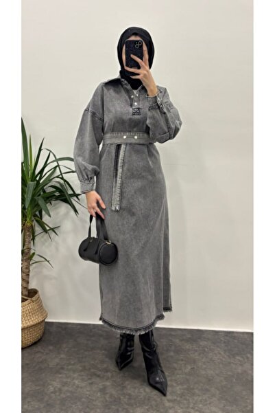 Suede Style 8899- Yanları Fermuarlı Rahat-Şık Kadın Elbisesi