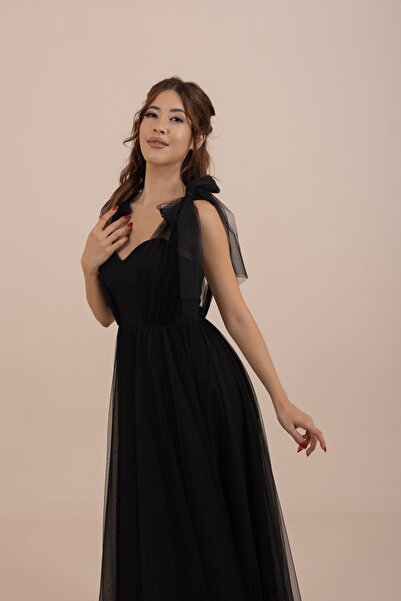 berissima bride Genesis Tül Kalp Yaka Elbise | Opsiyonel Kol Tasarımı