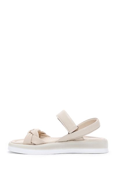 Derimod Women's Beige Ankle Strap Genuine Leather Sandals 25Sfd360718