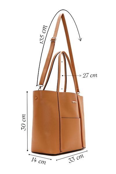 Derimod Women's Brown Long Strap Tote Bag Shoulder Bag 25Sbd261118