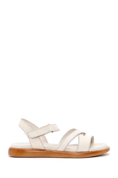 Derimod Women's Beige Ankle Strap Genuine Leather Sandals 25Sfd360618