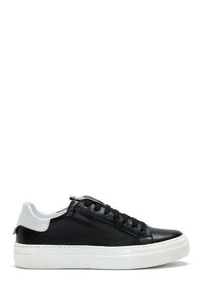 Derimod Women's Black Lace-Up Leather Sneaker 25Sfd 290518