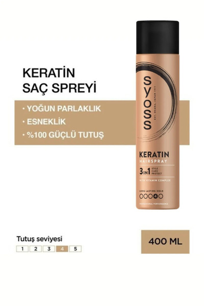 Syoss Keratin Keratinli Güçlü Tutucu Saç Spreyi 400 Ml - 2 Adet