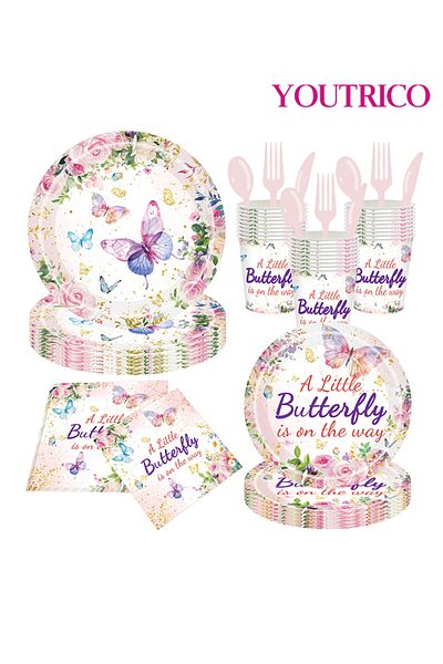 Youtrico Disposable Tableware 50 Pieces-23/18cm Ideal For 25 People Wedding Plating/birthday Party