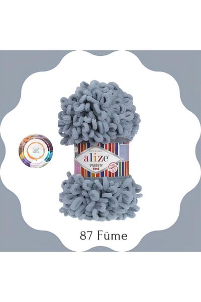 Alize Puffy Fine Πλεκτό Νήμα Μικρό Παπιγιόν (ΜΟΝΟ) - 100 Γρ. 14,5 μ. Σχοινί δακτύλων, σχοινί κουβέρτας