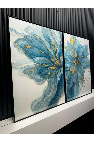 Tablomtr 2-Piece Bloomluxe Table with Metal Frame Real Glass