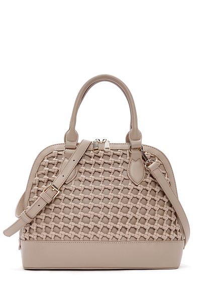 Derimod Women's Mink Long Strap Knitted Shoulder Bag 25Sbd 282629