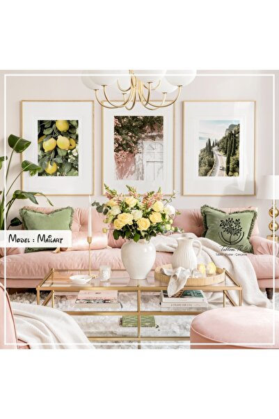 Tablomtr Metal Çerçeveli Gerçek Camlı Tablo Mailart 3 Lü Set