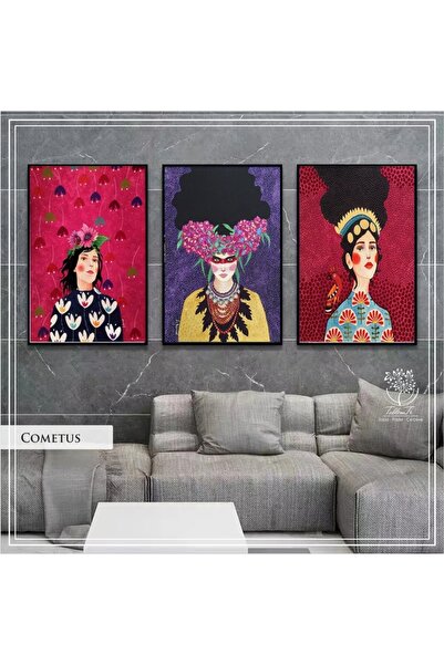 Tablomtr Metal Çerçeveli Gerçek Camlı Tablo CometusA 3 Lü Set