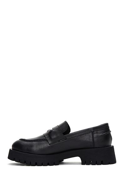 Derimod Pantofi de damă, negri, cu talpă groasă, din piele naturală, pantofi masculini, pantofi casual 25sfd180118