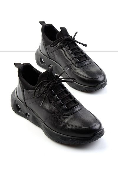 Bambi Men's Sneakers - Black Genuine Leather, E 01589463303