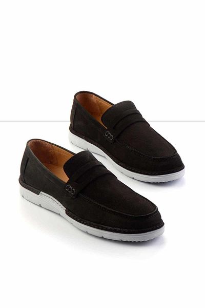 Bambi Black Leather Men's Loafer Shoes E01304412201