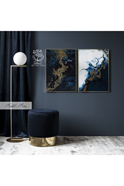 Tablomtr Metal Çerçeveli Gerçek Camlı Tablo Mira 2 Li Set