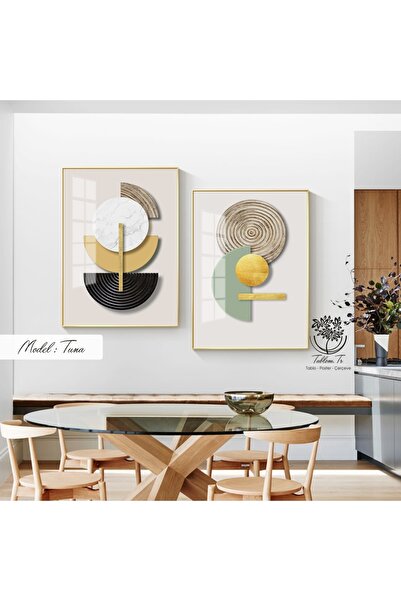 Tablomtr Metal Çerçeveli Gerçek Camlı Tablo Tuna 2 Li Set