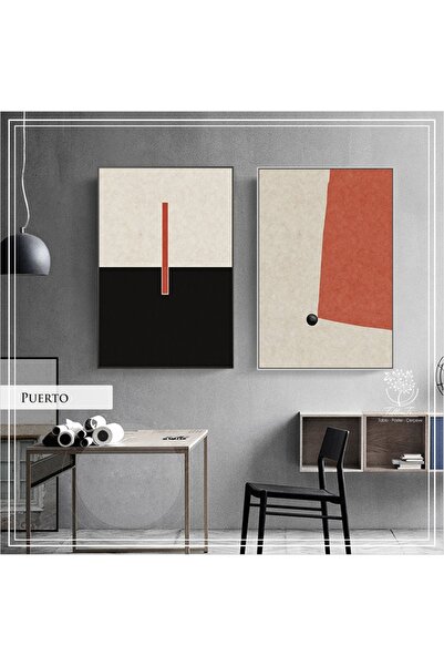 Tablomtr Metal Çerçeveli Gerçek Camlı Tablo PuertoB 2 liSet