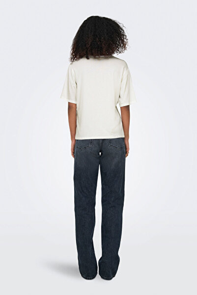 ONLY ONLSANNI S/S STONES TOP B OFF WHITE Tricou cu mânecă scurtă pentru femei