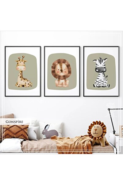 Tablomtr Metal Çerçeveli Gerçek Camlı Tablo Gonspire 3 Lü Set