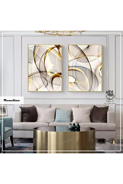 Tablomtr Metal Çerçeveli Gerçek Camlı Tablo Monoline 2li Set