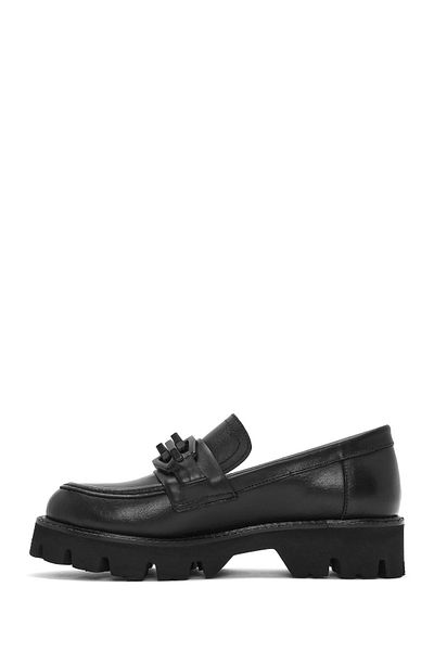 Derimod Pantofi de damă, negri, cu talpă groasă, din piele naturală, pantofi masculini, pantofi casual 25sfd180318