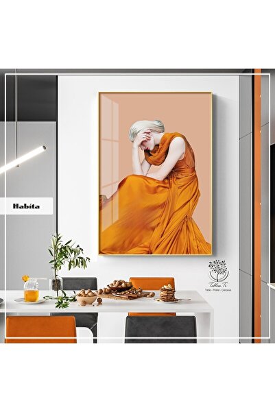 Real Glass Painting with Metal Frame Habita Single Set