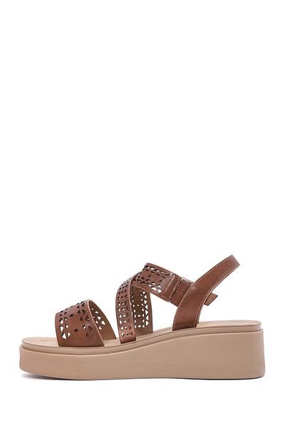 Derimod Women's Bronze Ankle Buckle Thick Soled Sandals 25Sfe465818
