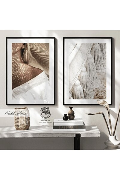 Tablomtr Metal Çerçeveli Gerçek Camlı Tablo Roma 2 Li Set