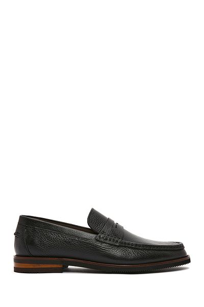 Derimod Pantofi pentru bărbați din piele neagră din piele naturală Pantofi casual Penny Loafer Pantofi casual zilnic 25sfd6704ft