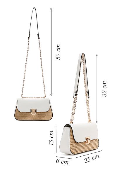Derimod Women's Cream Long Strap Straw Shoulder Bag 25Sbd 281414