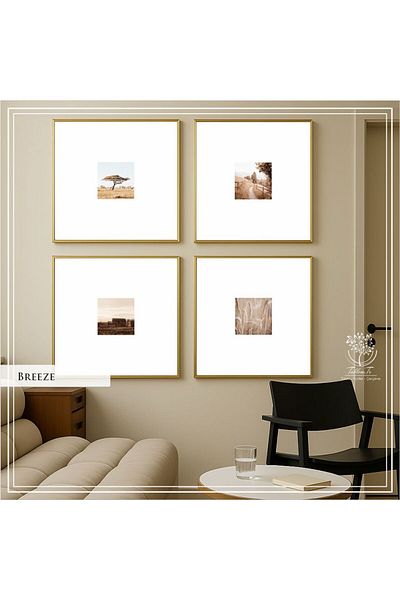 Tablomtr Masă decorativă din 4 piese Breeze cu cadru metalic și sticlă