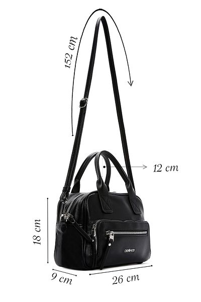 Derimod Women's Black Long Strap Shoulder Bag 25Sbd2415Ft