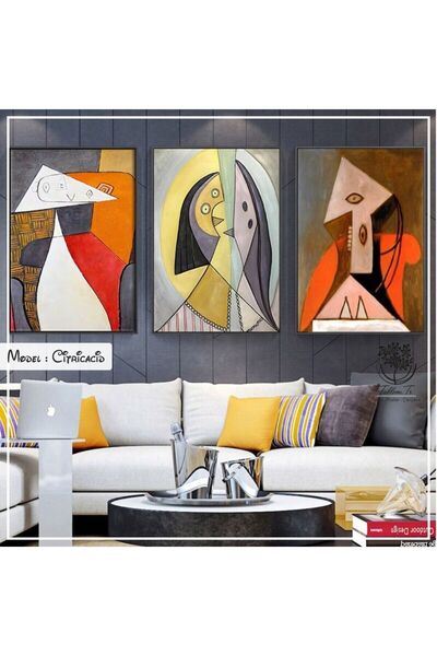 Tablomtr Metal Çerçeveli Gerçek Camlı 3'lü Citricadid Tablosu