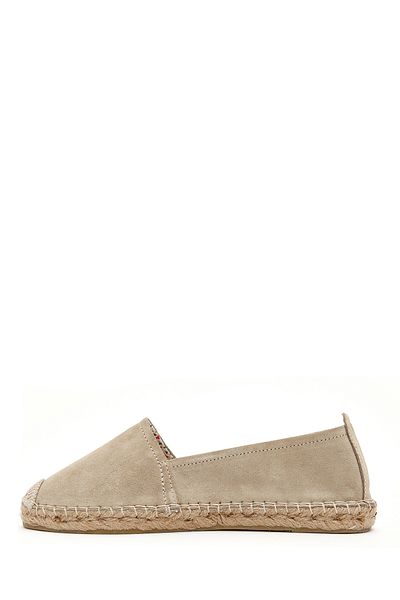 Derimod Women Beige Suede Leather Espadrilles 25Sfd 205310