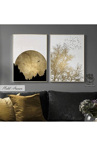 Tablomtr Metal Çerçeveli Gerçek Camlı Tablo Anemon 2 Li Set