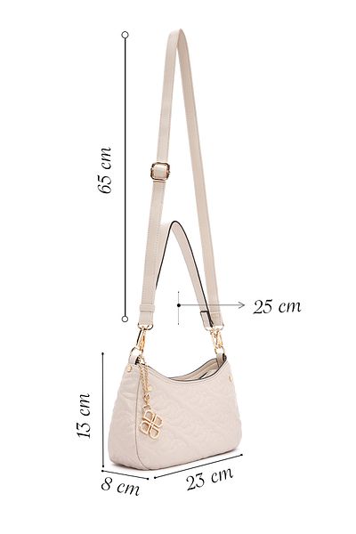Derimod Women's Beige Long Strap Quilted Handbag 25Sbd2822Kp