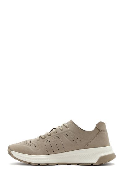 Derimod Men's Beige Lace-Up Nubuck Leather Sneaker 25Sfd7600V3