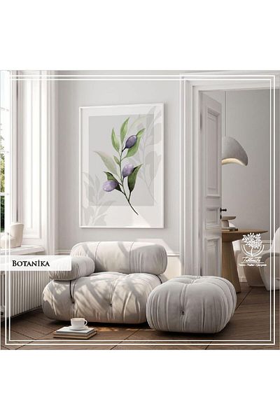 Tablomtr Masă decorativă Botanika cu cadru metalic din sticlă reală