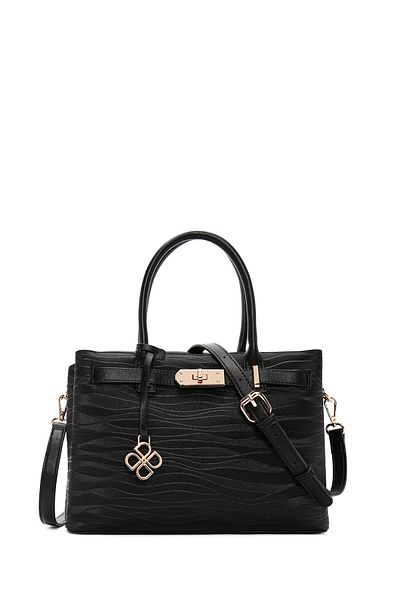 Derimod Women's Black Long Strap Printed Shoulder Bag 25Sbd 283026