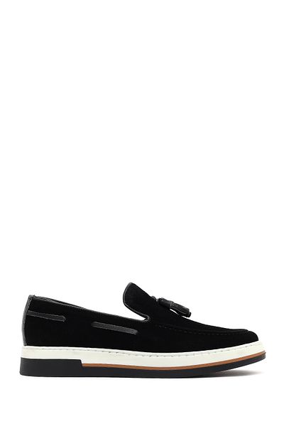 Derimod Men's Black Suede Genuine Leather Casual Penny Loafer Shoes Casual Daily Shoes 25Sfd680410