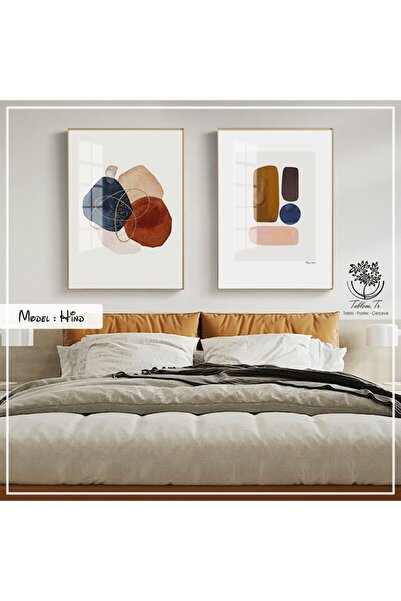 Tablomtr Metal Çerçeveli Gerçek Camlı Tablo Hind 2 Li Set