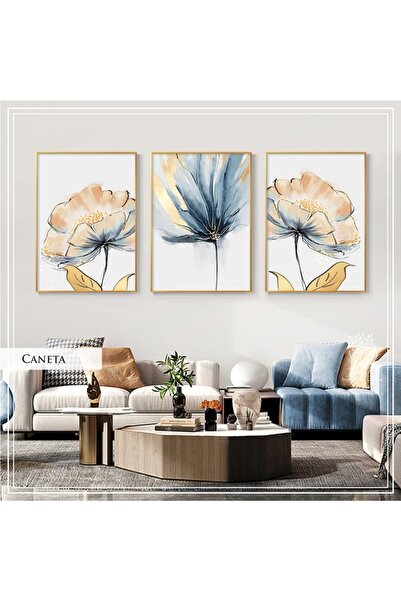 Tablomtr Metal Çerçeveli Gerçek Camlı Tablo CanetaA 3 Lü Set